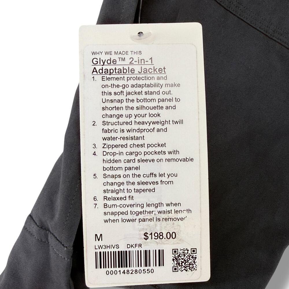 Lululemon Glyde 2-in-1 Adaptable Jacket Women's Sz M Dark Forest Green Crop - Picture 7 of 8